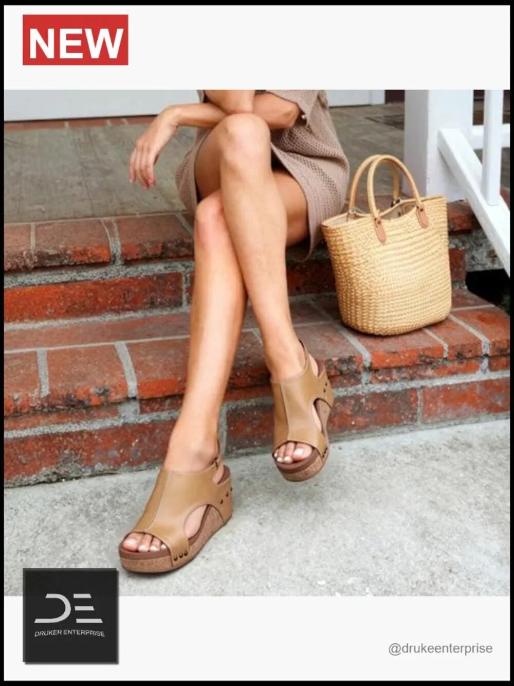 Comfortable Peep-Toe Platform Wedge Sandals w/ EVA Foam Footbed